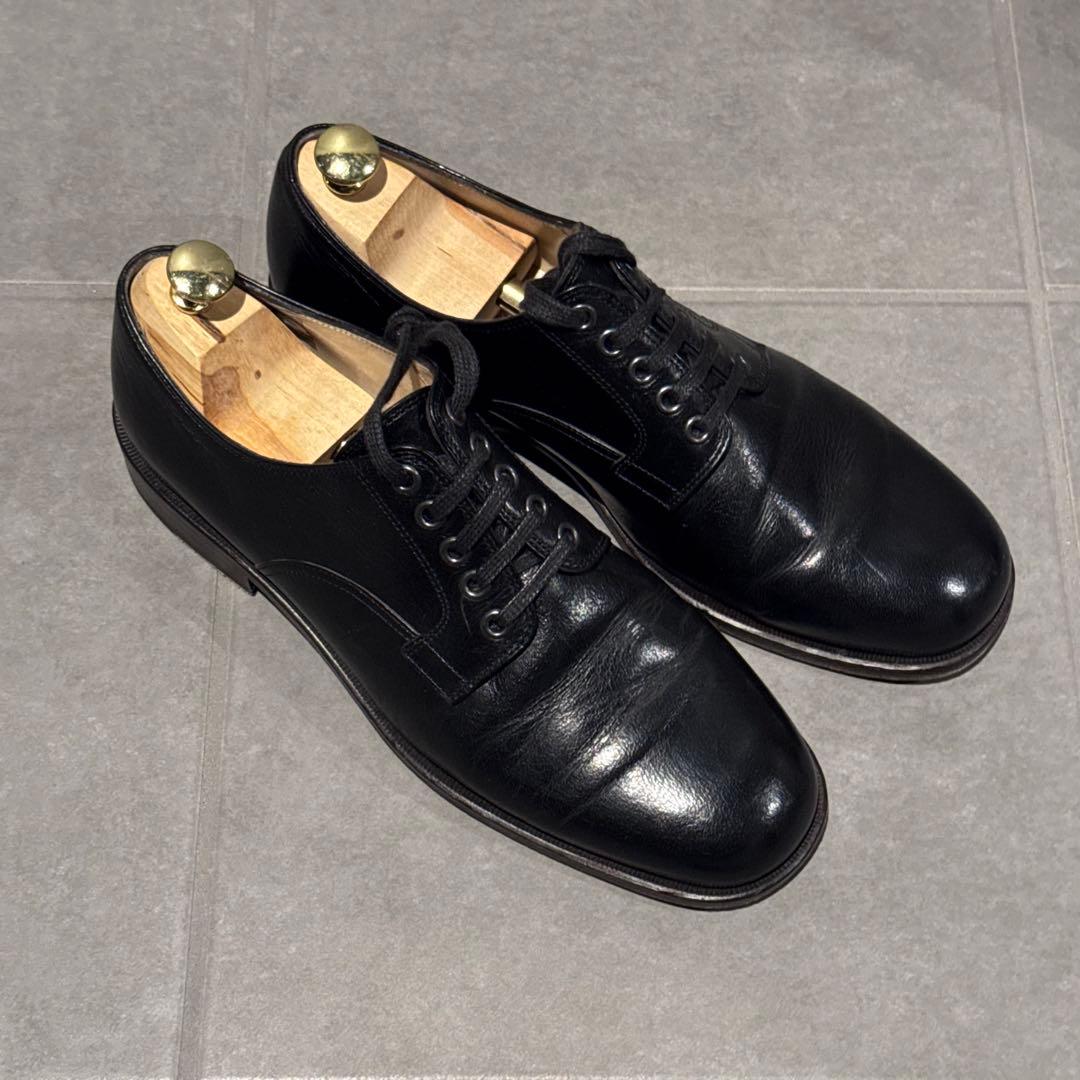 s*a様 名作 LEMAIRE スクエアトゥ ダービー 42 黒 バッファローレ