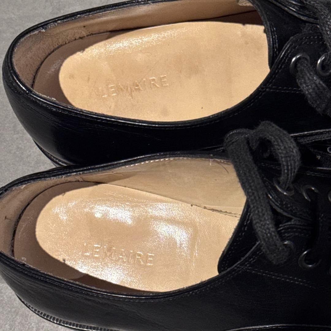 s*a様 名作 LEMAIRE スクエアトゥ ダービー 42 黒 バッファローレ