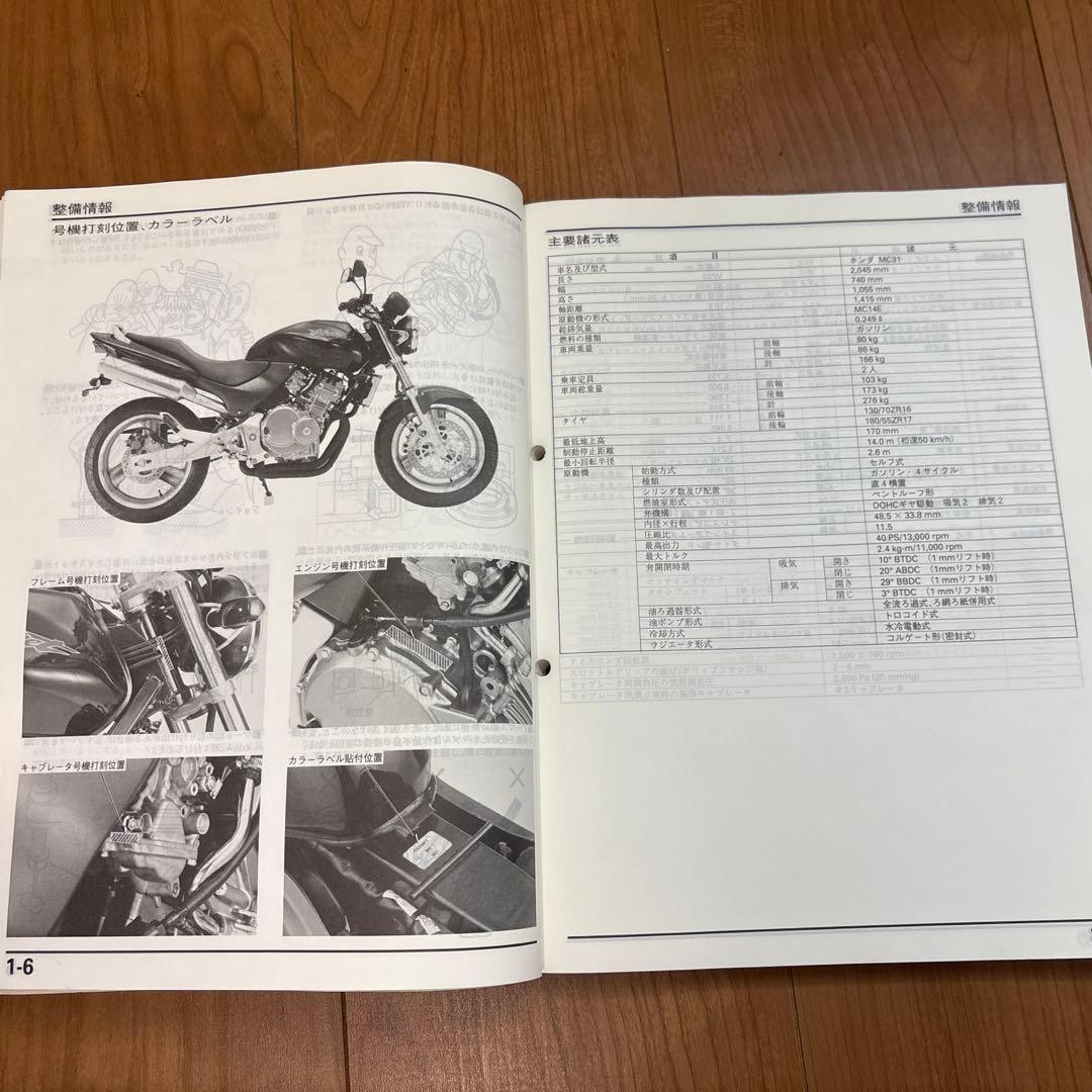 ホーネット250サービスマニュアル&パーツリスト