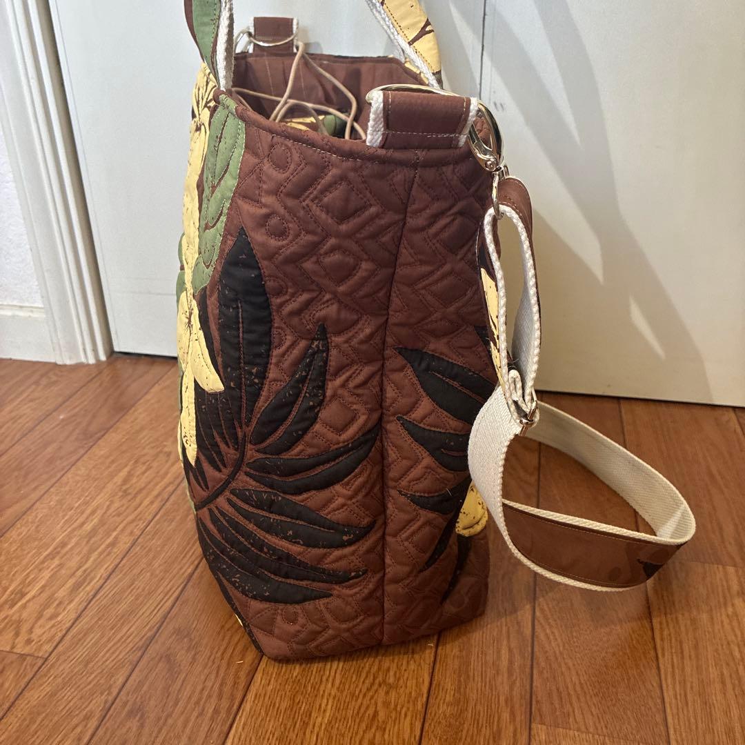 ハワイアン　ミシンキルト　大きい トートバッグ