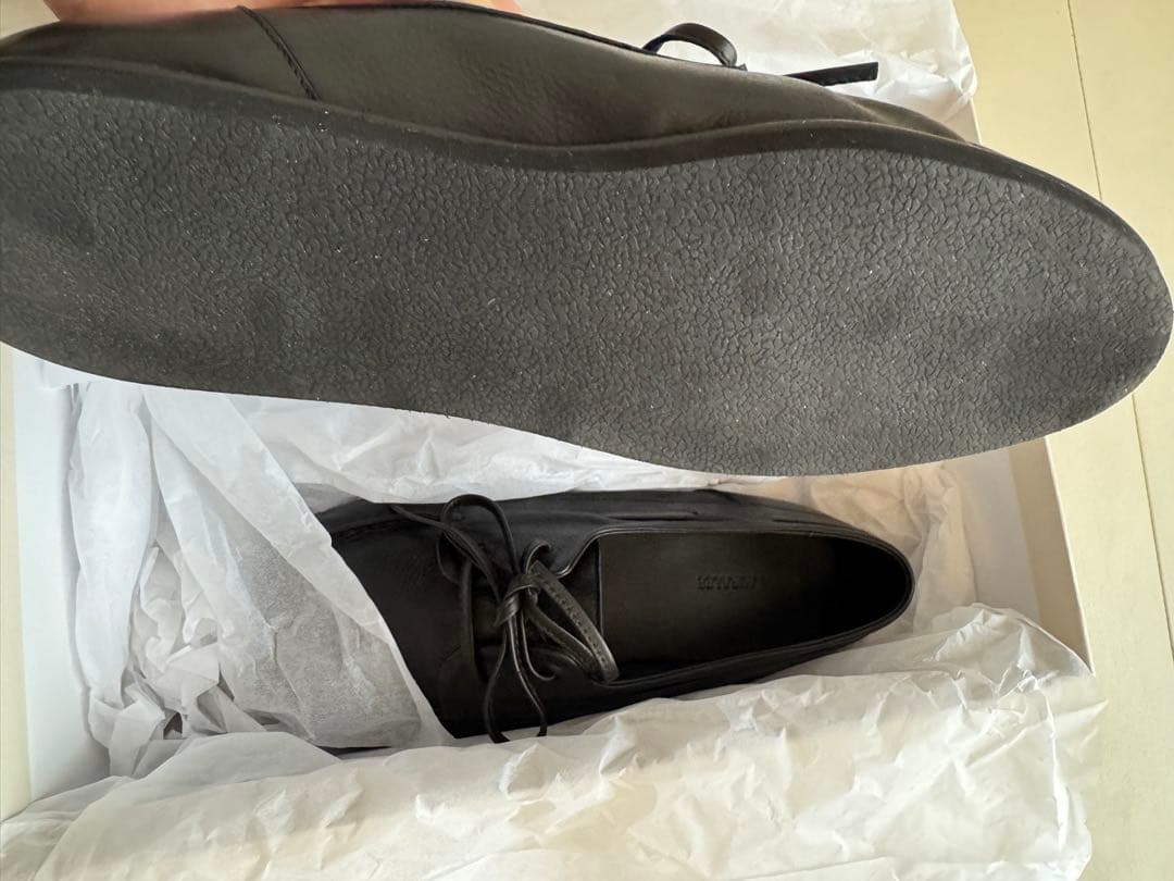 靴 auralee soft leather deck shoes 27.5