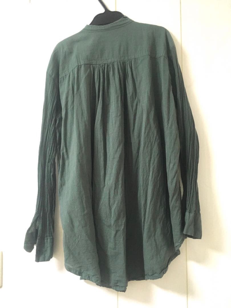 【美品】パドカレ　ブラウス　シャツ　グリーン　コットン