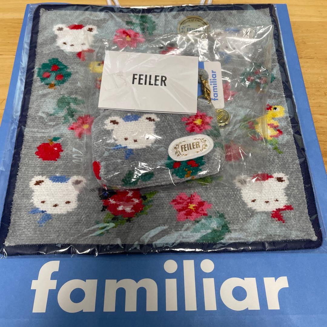 ファミリアFEILER コラボサイドポーチ、ハンカチセット