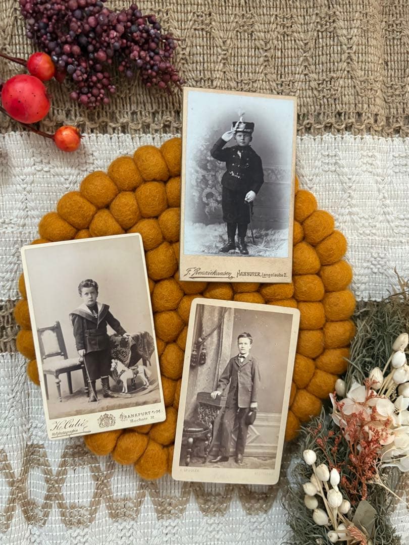 【J002】カルト・ド・ヴィジット　男の子　3枚セット