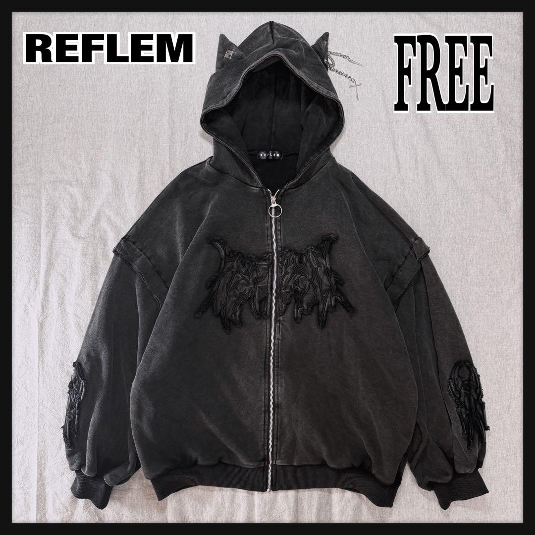 REFLEM レフレム 猫耳ZIPパーカー ジップパーカー フェード加工 人気