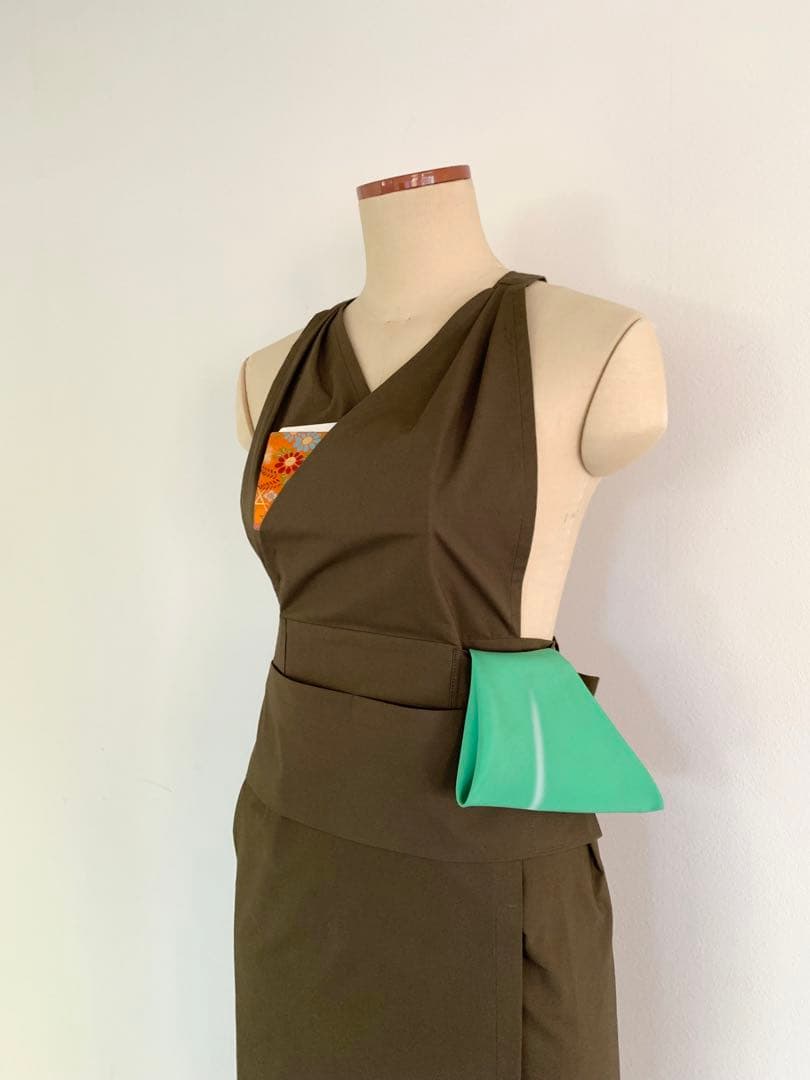 茶道稽古着　二部式　ダークブラウン　cotton混合