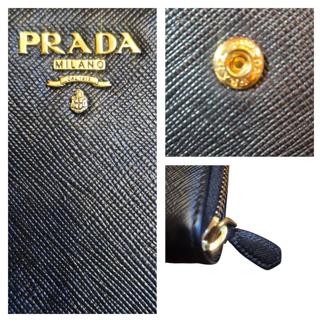 ＰＲＡＤＡ　プラダ　サフィアーノ　ケース　ラウンドファスナー　ブラック x