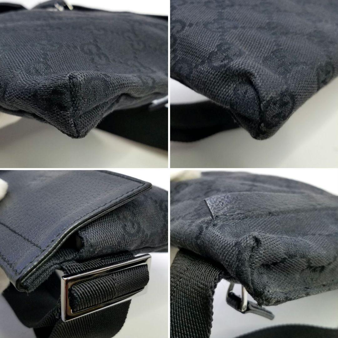 GUCCI グッチ ウエストボディーバッグ 財布 GGキャンバス 黒 ブラック