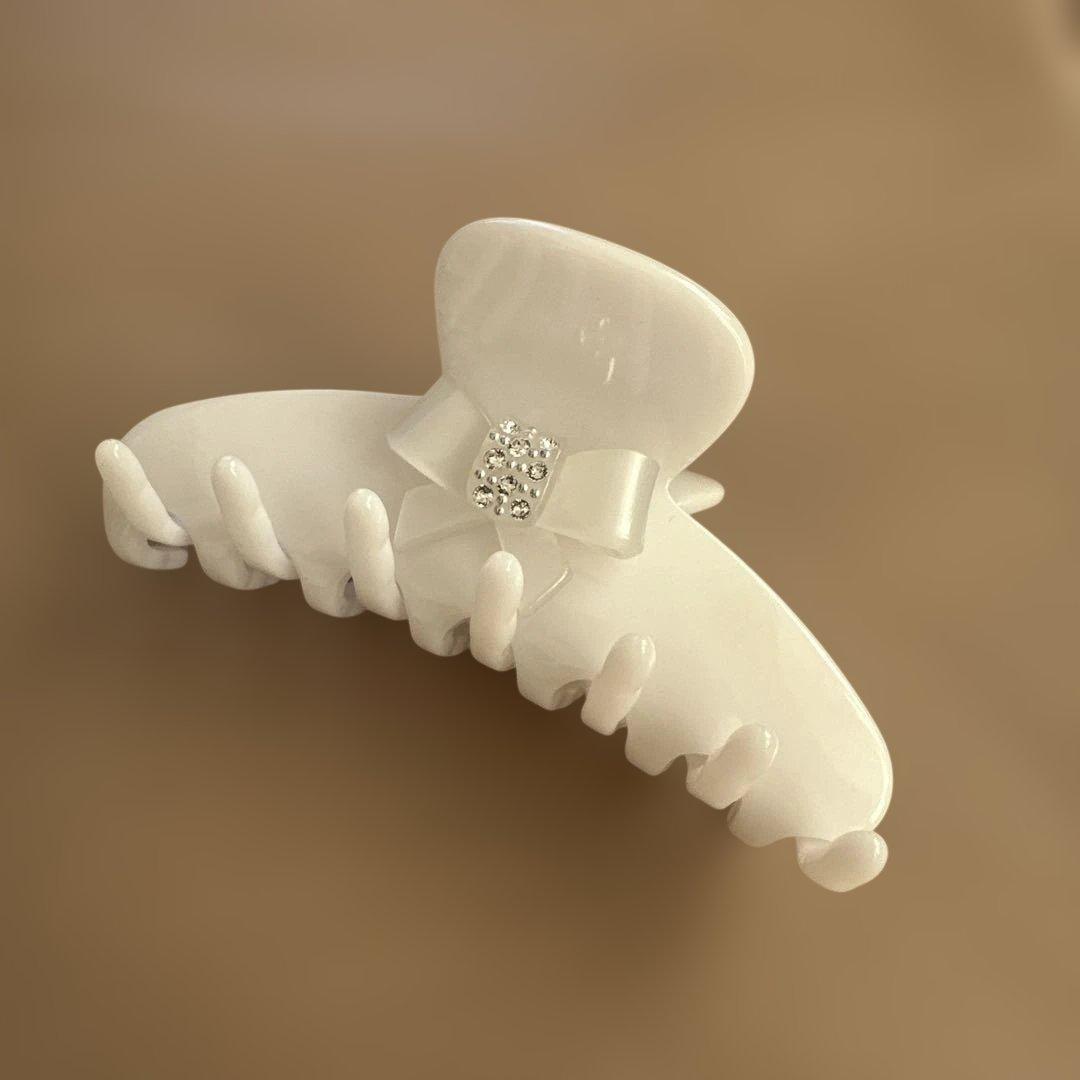 未使用　アレクサンドルドゥパリ　ホワイト リボン付き ヘアクリップ