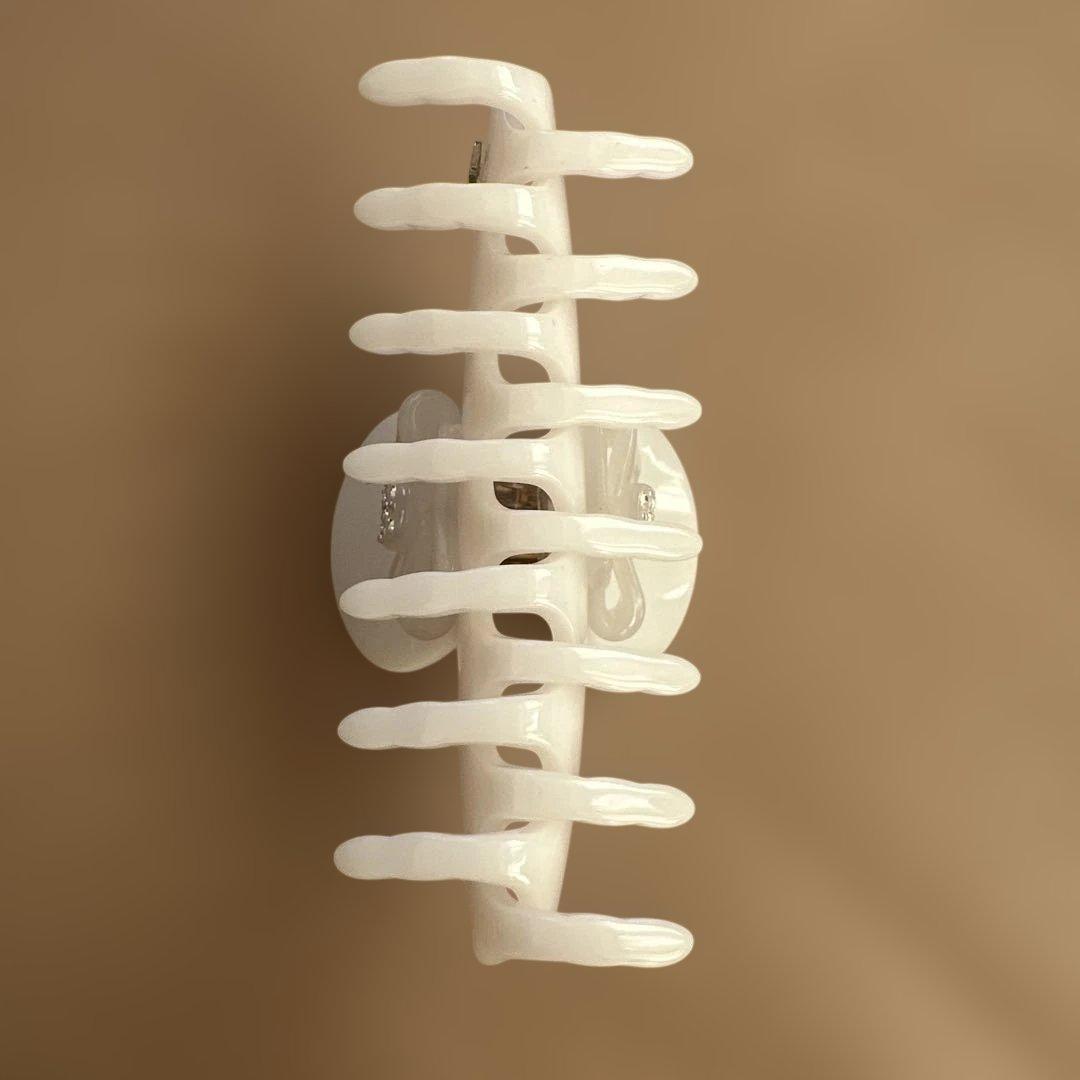 未使用　アレクサンドルドゥパリ　ホワイト リボン付き ヘアクリップ