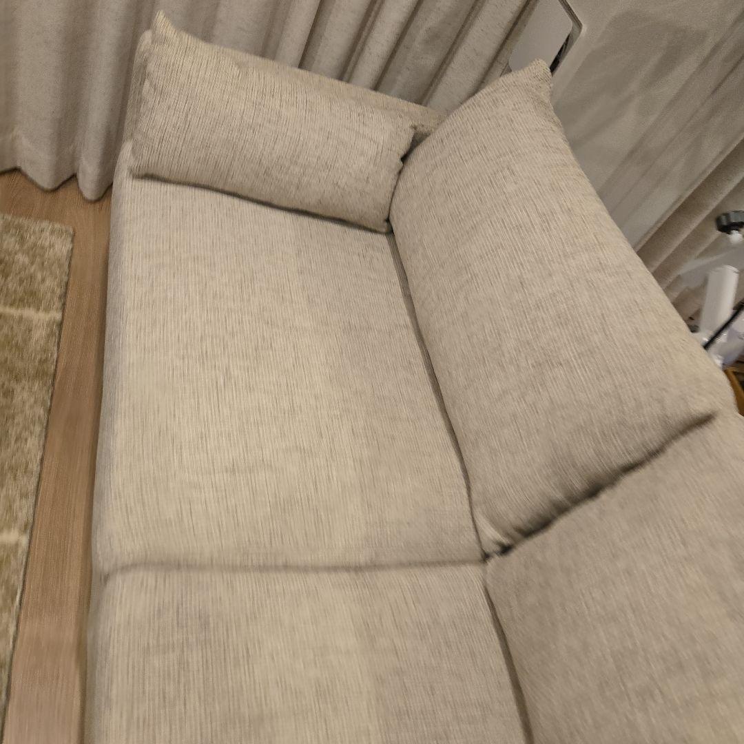 【週末特化！！】【元値10万円以上】ベージュ ファブリック 2人掛けソファ