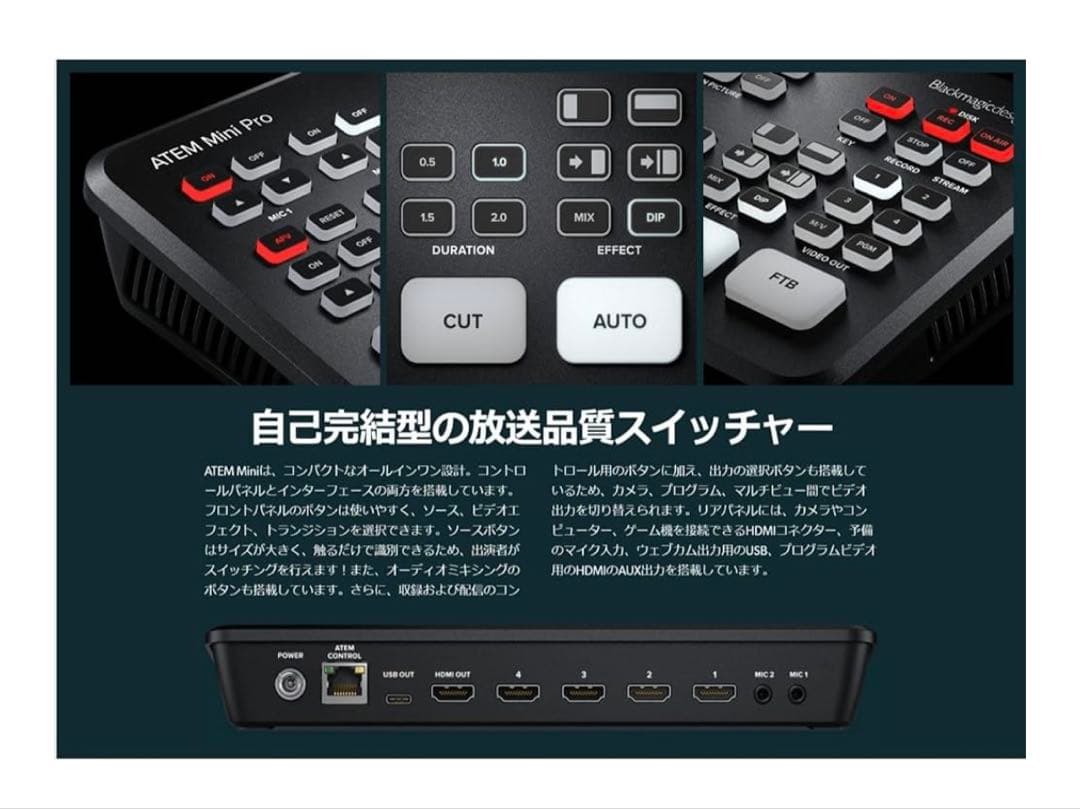 ATEM Mini 放送品質スイッチャー