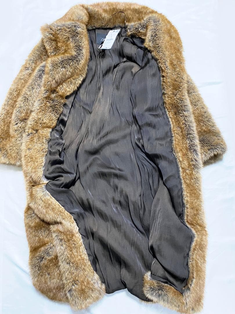 ZARA ZW COLLECTION フェイクファーコート ブロンズ L