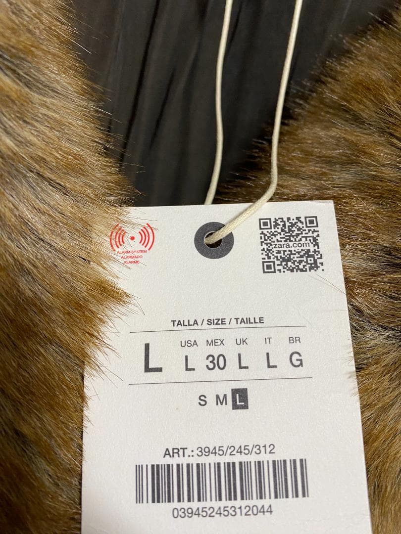 ZARA ZW COLLECTION フェイクファーコート ブロンズ L