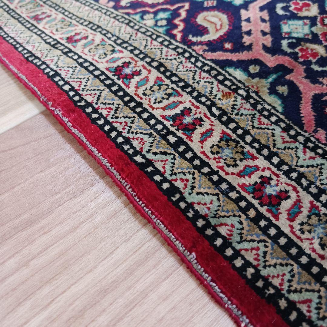 Y3076 ペルシャ絨毯 クム産 シルク100% 手織80万ノット