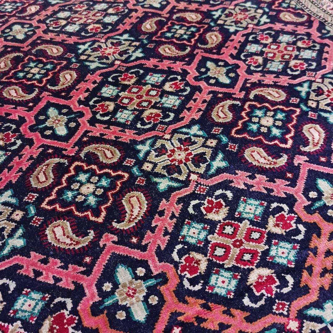 Y3076 ペルシャ絨毯 クム産 シルク100% 手織80万ノット