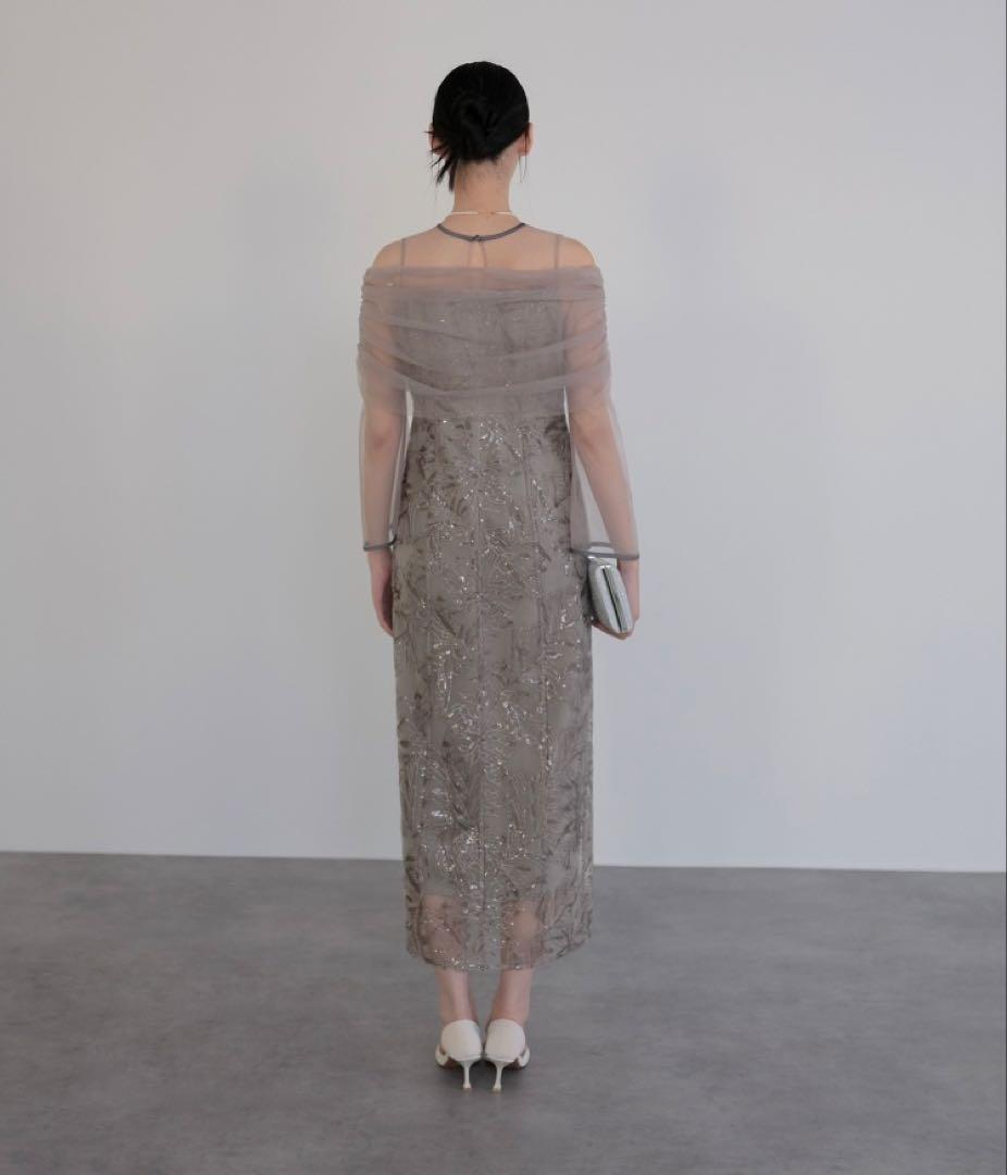 Leja チュールオフショルダー花柄ワンピース