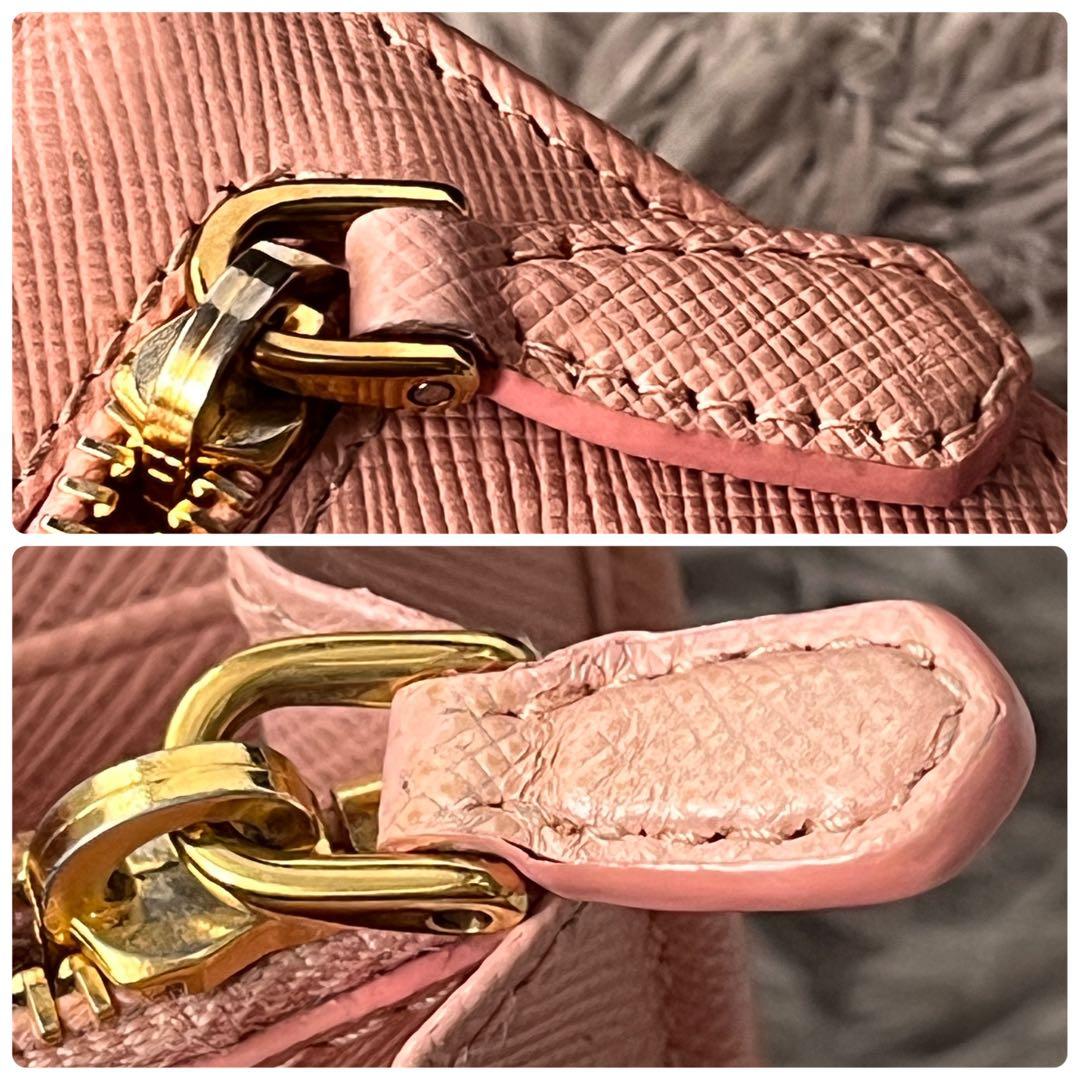極美品✨PRADA サフィアーノ　フィオッコ　メタルロゴ　長財布　ピンク