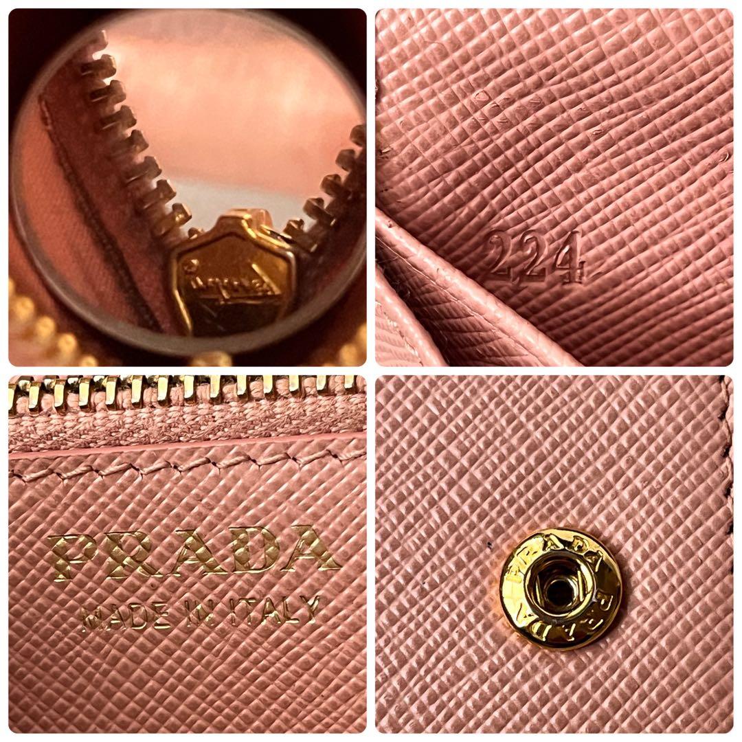 極美品✨PRADA サフィアーノ　フィオッコ　メタルロゴ　長財布　ピンク