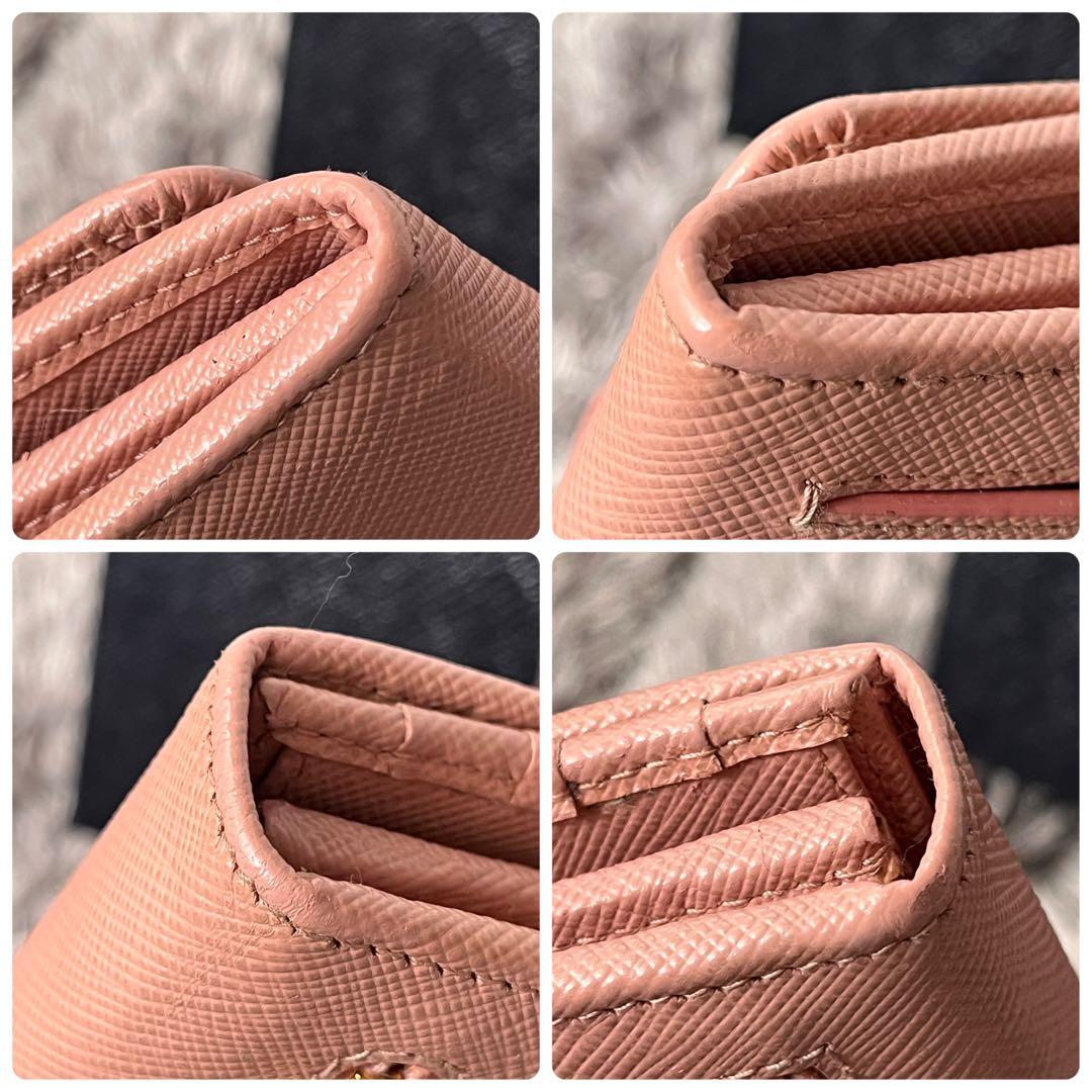 極美品✨PRADA サフィアーノ　フィオッコ　メタルロゴ　長財布　ピンク