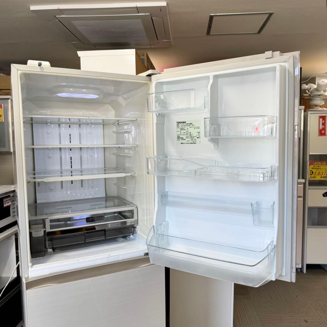 ②東芝 2018年製 465L冷蔵庫 高級ガラスドア タッチオープン