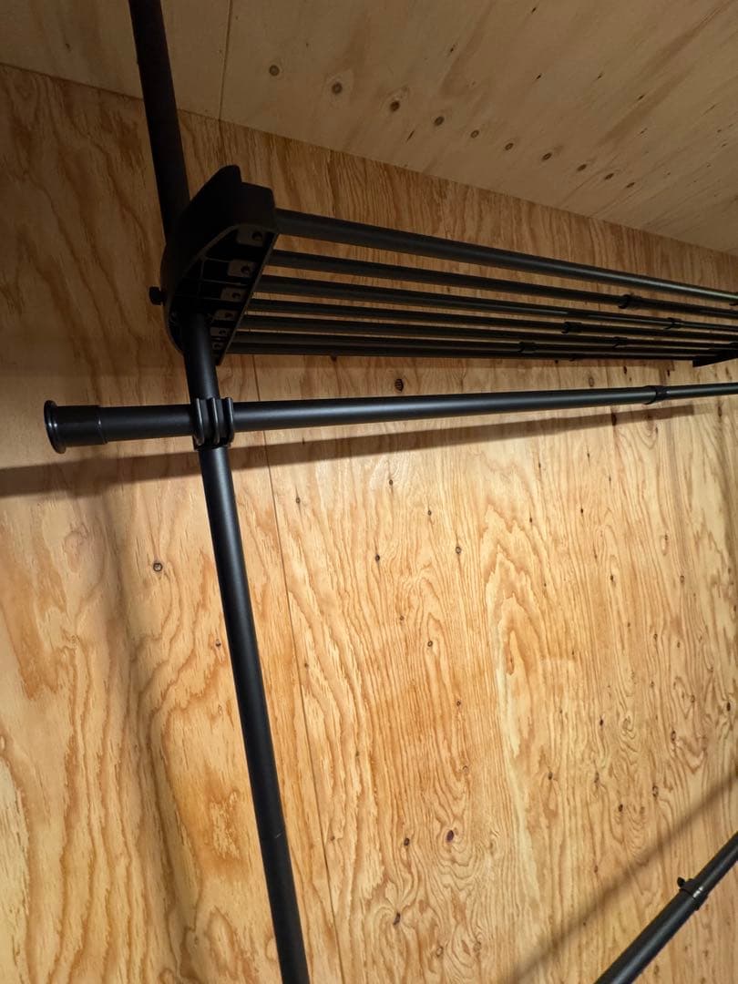 ヤマゼン ハンガーラック 追加棚付 突っ張り式 高さ200-280ポールラック