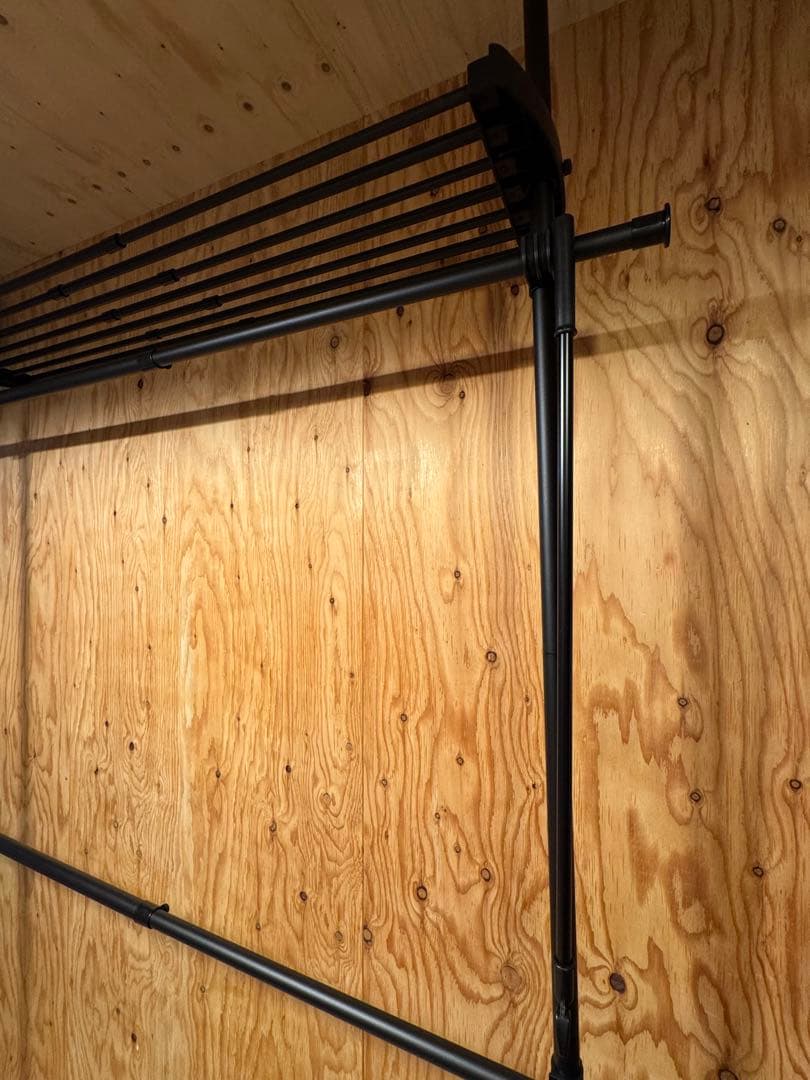 ヤマゼン ハンガーラック 追加棚付 突っ張り式 高さ200-280ポールラック