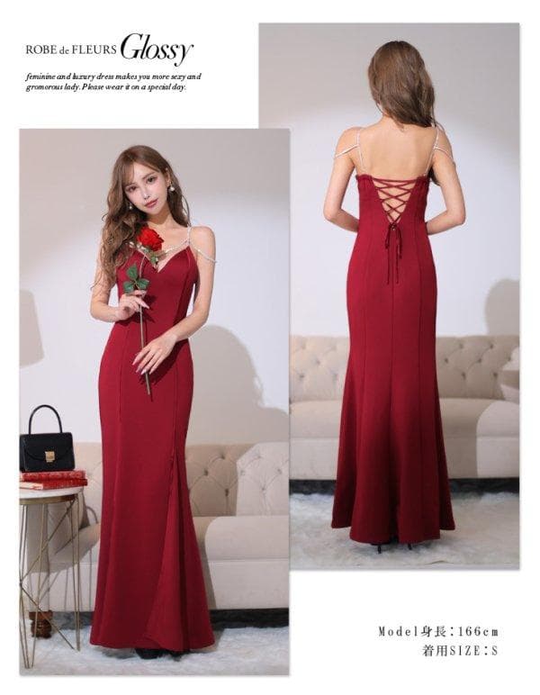 【完売品】 ROBE de FLEURS/ローブドフルール 谷間魅せロングドレス