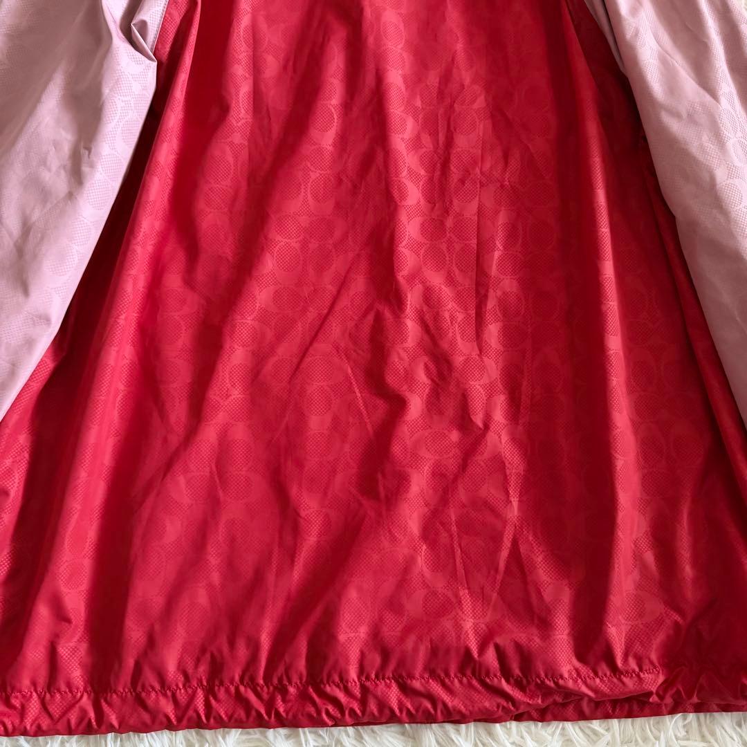 【未使用に近い】コーチ　スカジャン　シグネチャー　バイカラー　赤色　M