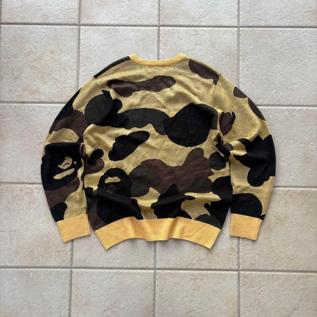 00s a bathing ape CAMO HEAD Knit ニット　迷彩
