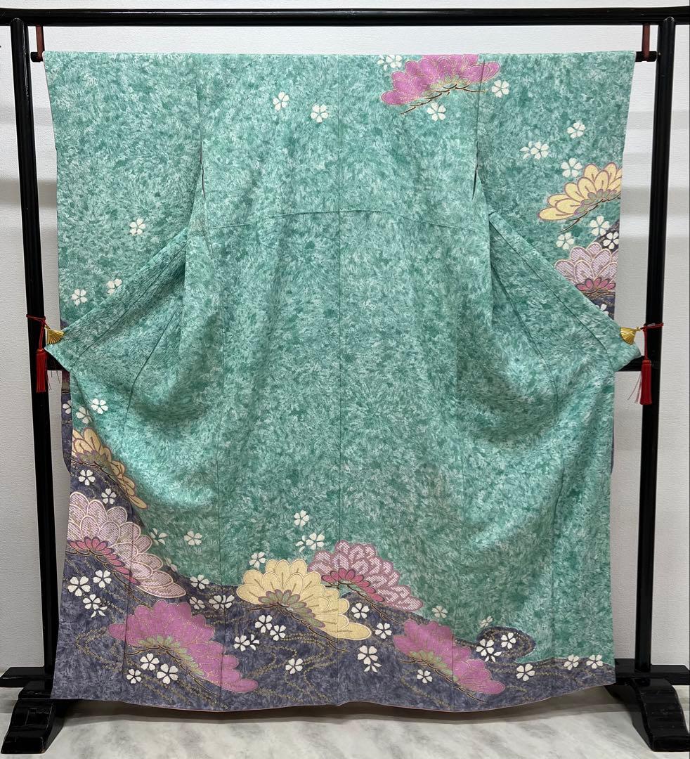 振り袖　フルセット　長襦袢付　金彩加工　疋田柄　結婚式　ふくれ織　成人式　740