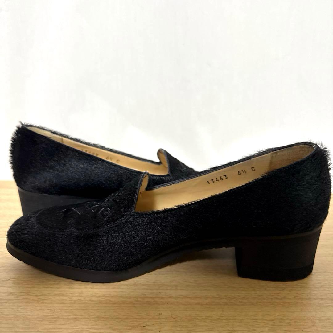 【美品】BOTTEGA VENETAボッテガヴェネタ ローファー ハラコ　黒