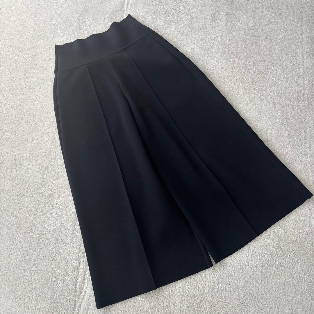 美品　FOXEY NEWYORK ニットパンツ　ワイド　ガウチョ　38 黒