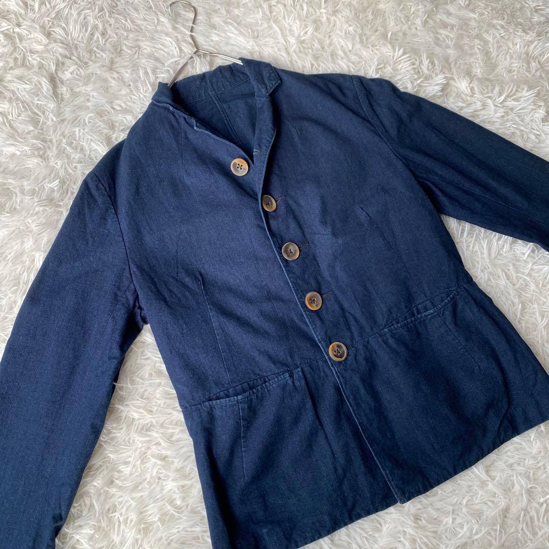 45R インディゴ染め ジャケット ネイビー 刺繍ロゴ サイズ3