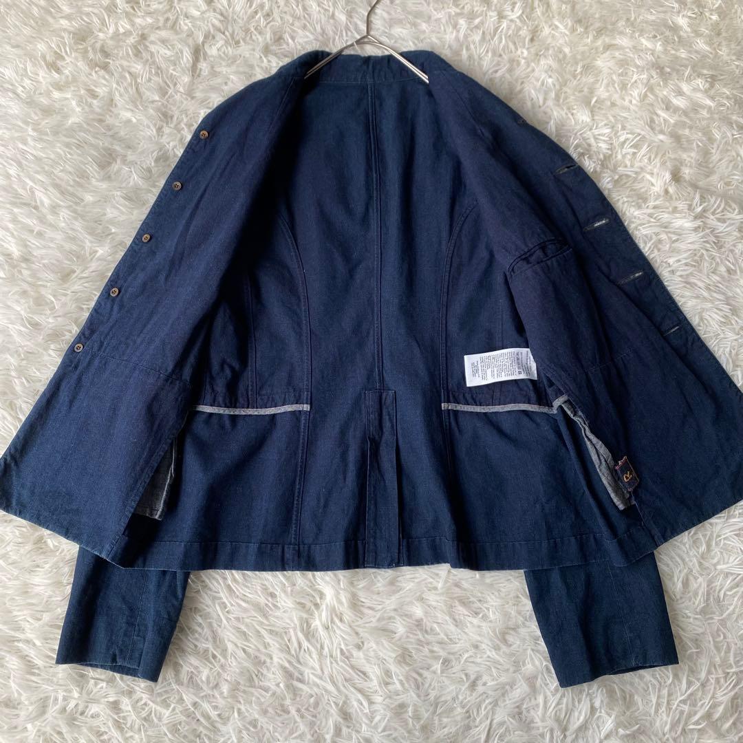 45R インディゴ染め ジャケット ネイビー 刺繍ロゴ サイズ3
