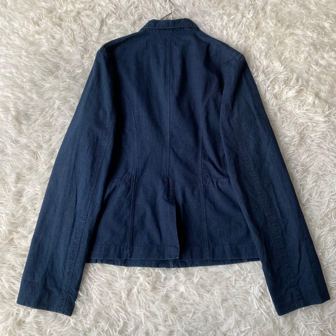 45R インディゴ染め ジャケット ネイビー 刺繍ロゴ サイズ3
