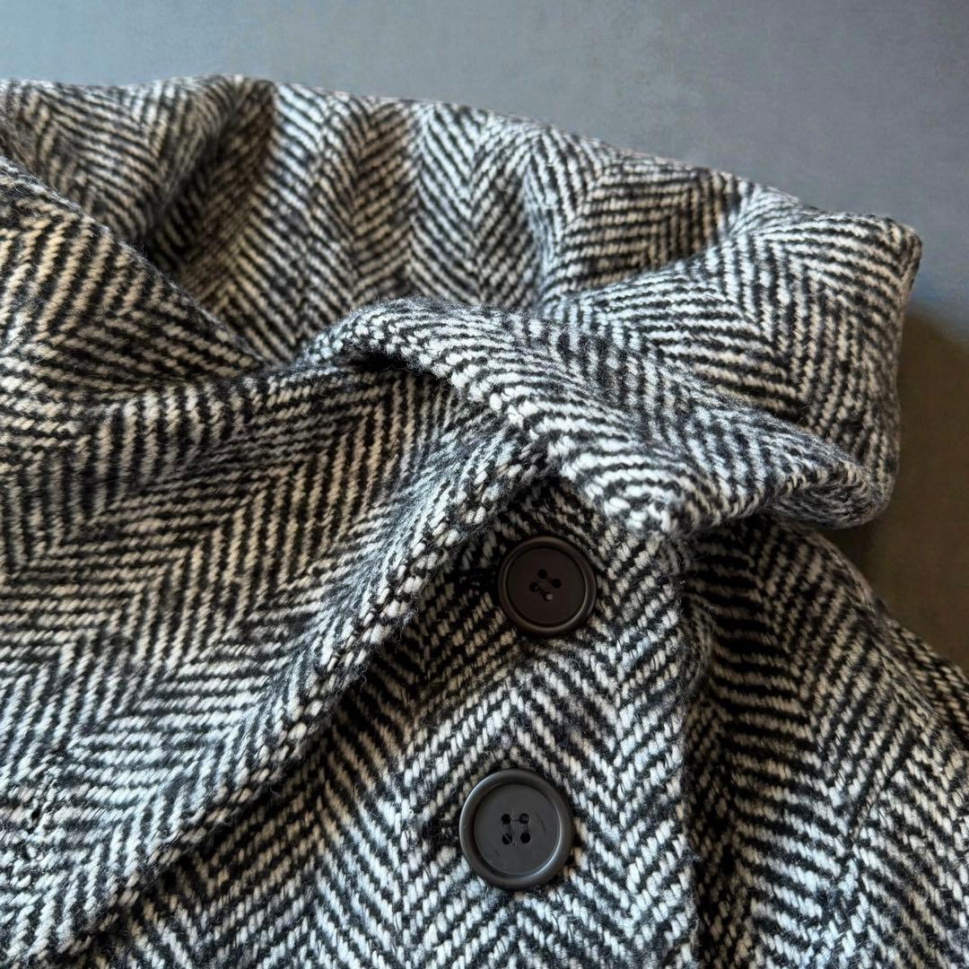美品✨萌　モユル　MOYURU ウールコート ヘリンボーン アシンメトリー