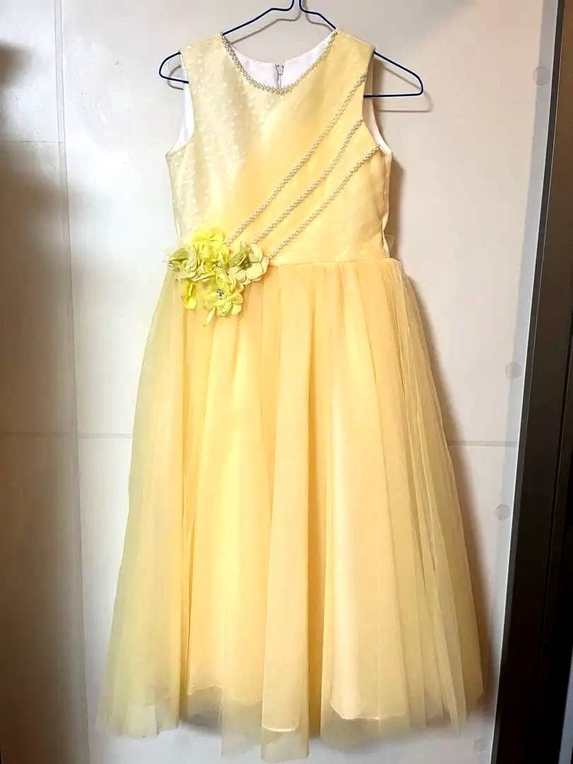 ドレスコ DRESCCO イエロージュエリーロングドレス 150cm11号