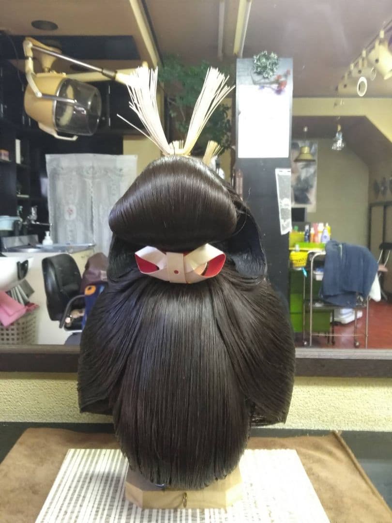 美品☆文金高島田 日本髪 かつら 人毛 花嫁 aku