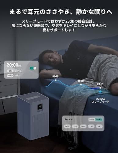 空気清浄機 小型【花粉対策＆省エネ設計】24～40畳対応 xCREAS_corg