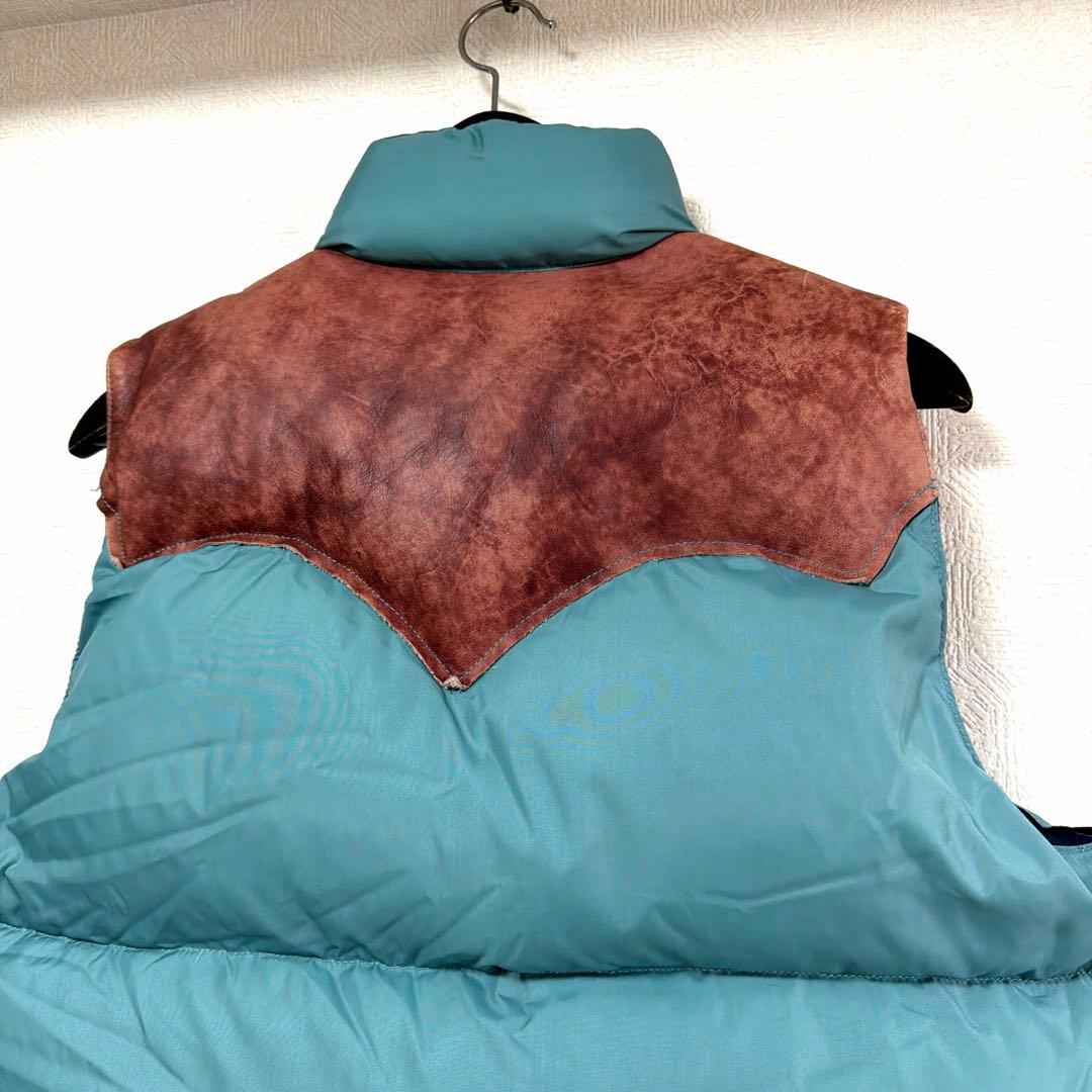 S*s様 ロッキーマウンテン　ダウンベスト　サックスブルー　ヨークレザー　40