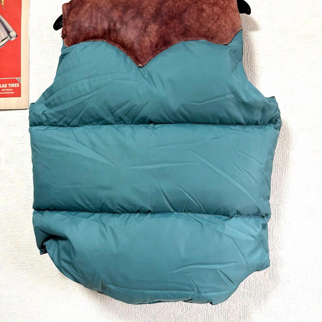 S*s様 ロッキーマウンテン　ダウンベスト　サックスブルー　ヨークレザー　40
