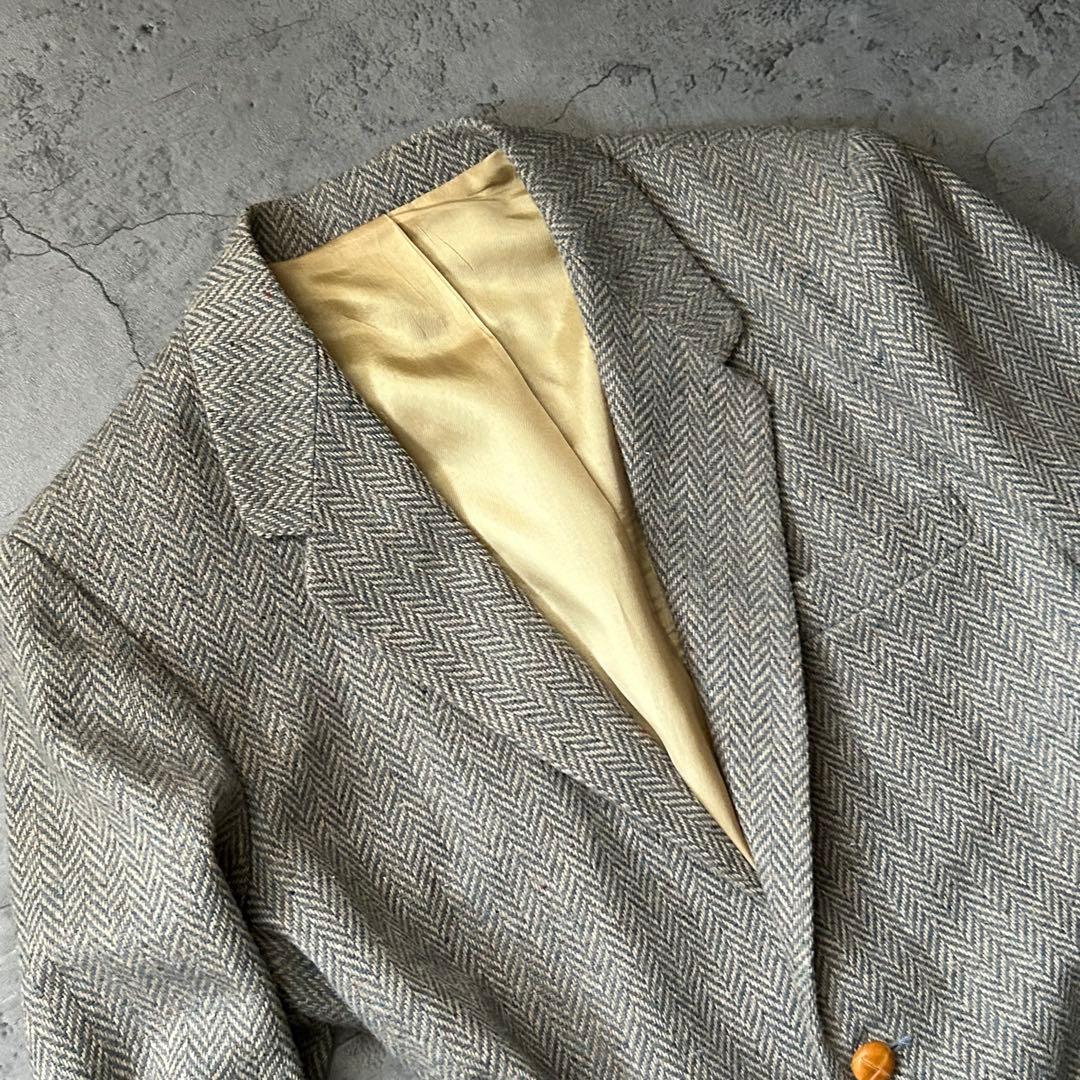 FARAH シングルジャケット エルボーパッチ くるみボタン ヘリンボーン