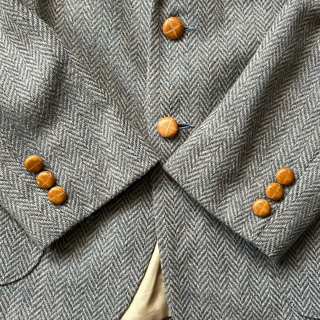 FARAH シングルジャケット エルボーパッチ くるみボタン ヘリンボーン