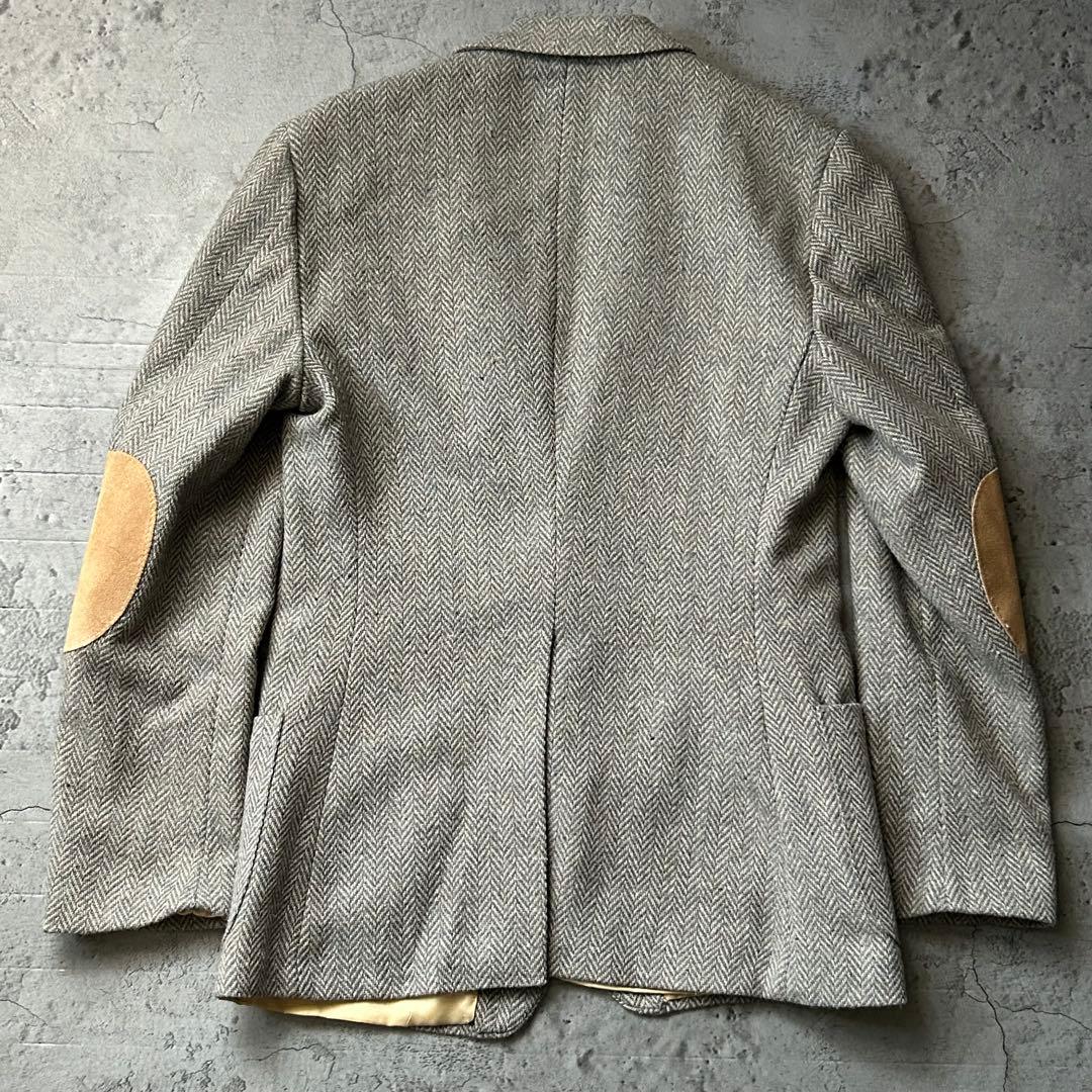 FARAH シングルジャケット エルボーパッチ くるみボタン ヘリンボーン