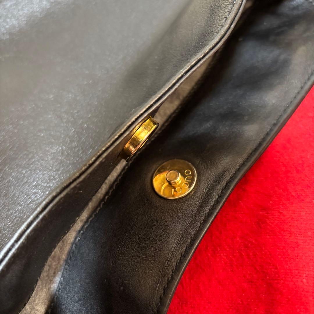 美品　GUCCI オールド　グッチ　バンブー　2way ショルダー バッグ　黒