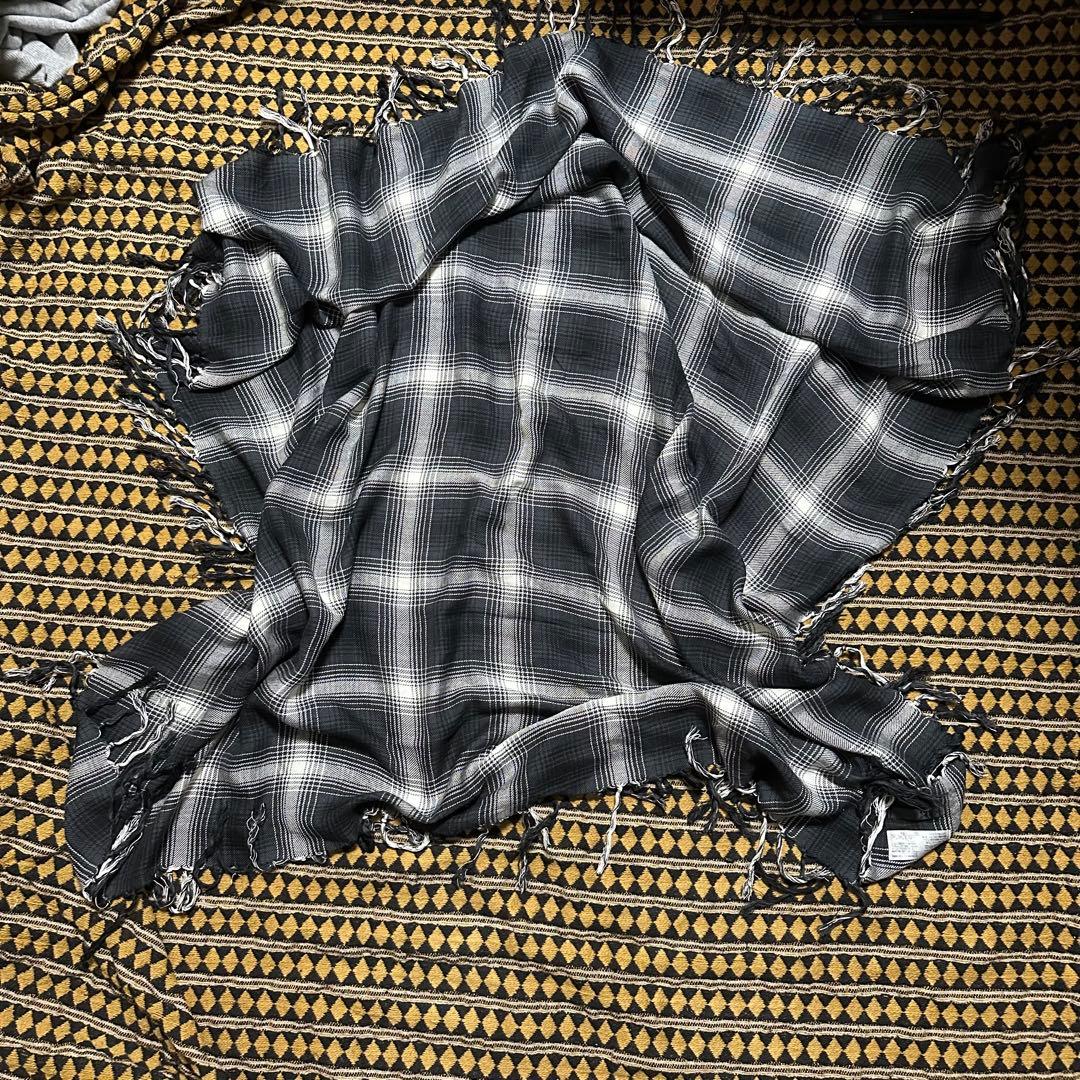 グランジ　腰巻　大判ストール　フリンジ　00s 平成 archive