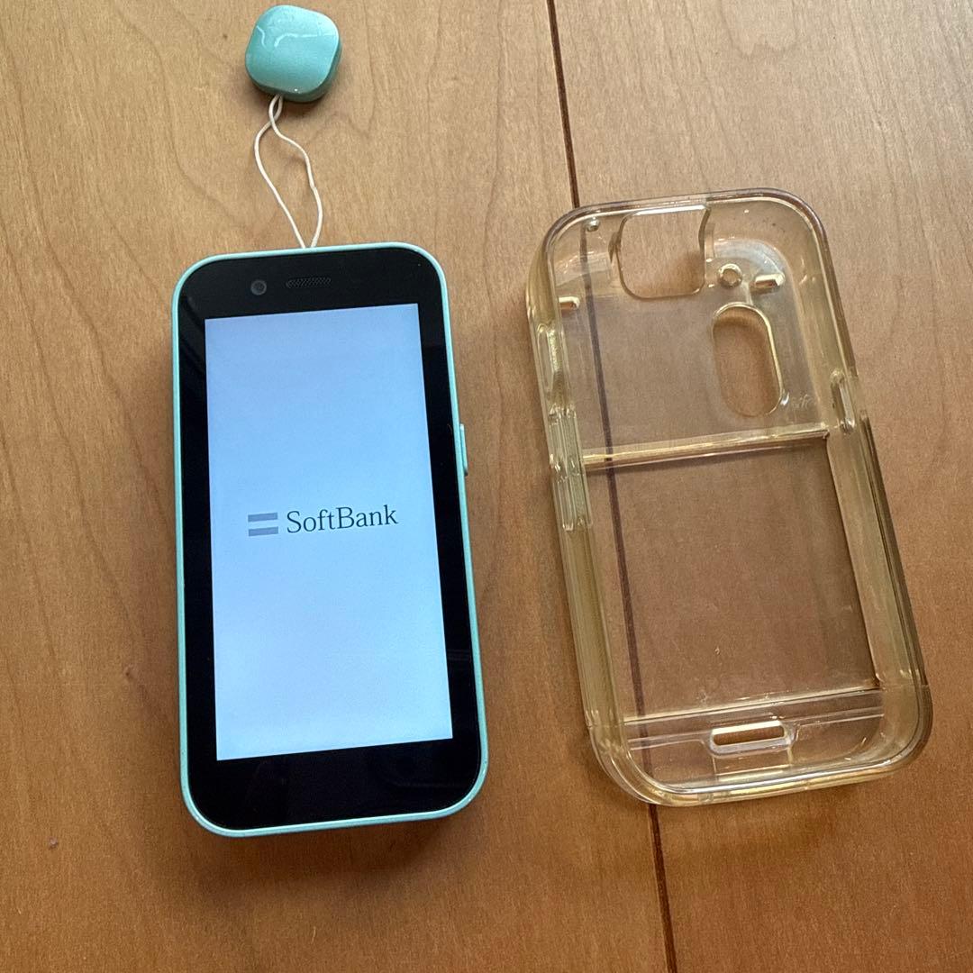 SoftBank キッズフォン 3 ミント　本体とケース付き