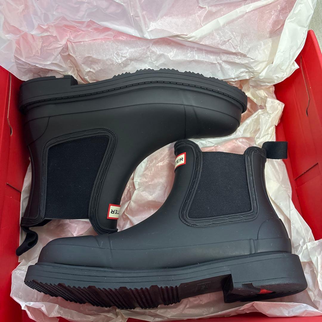 【新品未使用】ハンター　ウーマンズコマンドチェルシーブーツ　ブラック23cm