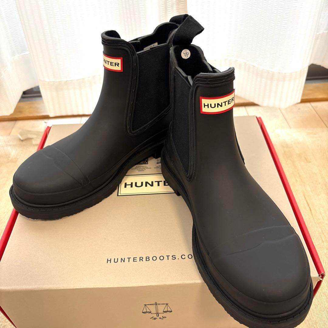 【新品未使用】ハンター　ウーマンズコマンドチェルシーブーツ　ブラック23cm